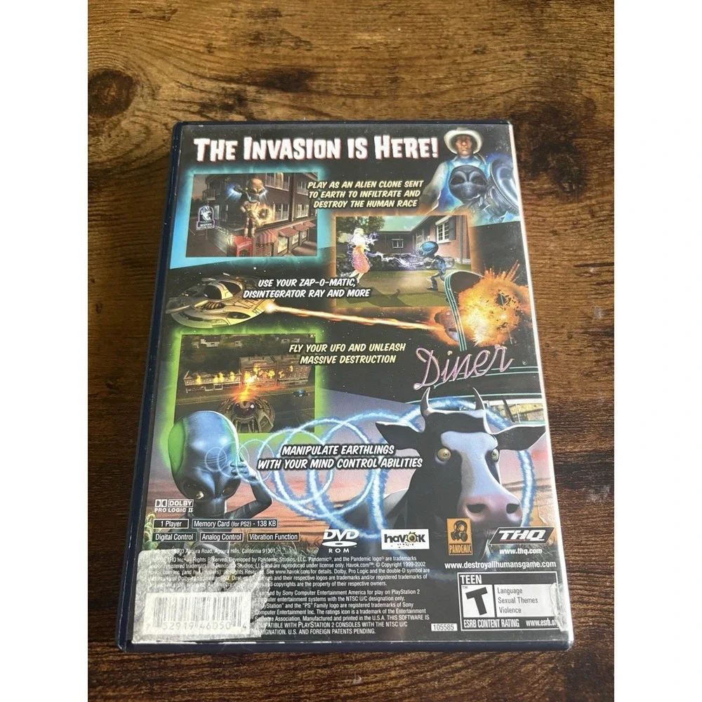 Destroy All Humans! (PS2, 2005) Game in Case With Manual